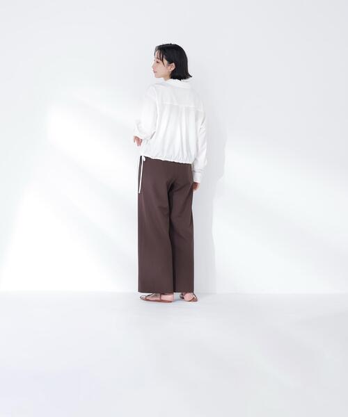 NATURAL BEAUTY BASIC（ナチュラルビューティーベーシック）の「【Oggi5月号掲載】◇＜骨格ナチュラル＞リネンブレンドパンツ（その他パンツ・レディース・ダークブラウン/ベージュ/オフホワイト・MEDIUM/P/S）」の9枚目の写真