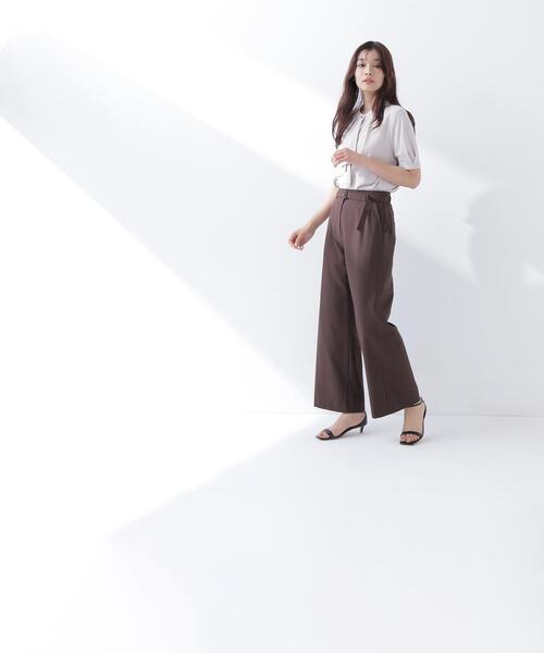 NATURAL BEAUTY BASIC（ナチュラルビューティーベーシック）の「【Oggi5月号掲載】◇＜骨格ナチュラル＞リネンブレンドパンツ（その他パンツ・レディース・ダークブラウン/ベージュ/オフホワイト・MEDIUM/P/S）」の10枚目の写真