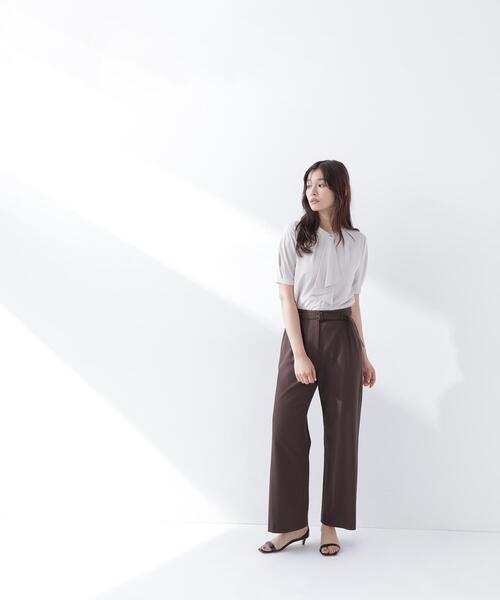 NATURAL BEAUTY BASIC（ナチュラルビューティーベーシック）の「【Oggi5月号掲載】◇＜骨格ナチュラル＞リネンブレンドパンツ（その他パンツ・レディース・ダークブラウン/ベージュ/オフホワイト・MEDIUM/P/S）」の11枚目の写真