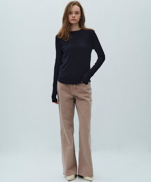 PUBLIC TOKYO（パブリックトウキョウ）の「【2026春新作】ミニマルコットンシアーTOP（Tシャツ/カットソー・レディース・レッド/ホワイト/ネイビー・FREE）」の11枚目の写真