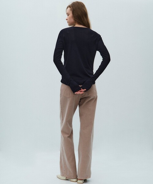 PUBLIC TOKYO（パブリックトウキョウ）の「【2026春新作】ミニマルコットンシアーTOP（Tシャツ/カットソー・レディース・レッド/ホワイト/ネイビー・FREE）」の13枚目の写真