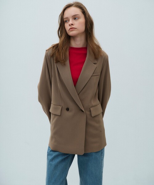 PUBLIC TOKYO（パブリックトウキョウ）の「【2026春新作】ミニマルコットンシアーTOP（Tシャツ/カットソー・レディース・レッド/ホワイト/ネイビー・FREE）」の16枚目の写真