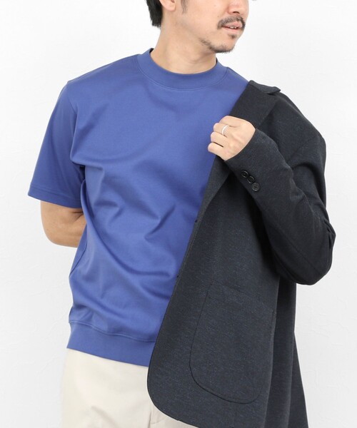 NOLLEY’S（ノーリーズ）の「《ビジカジ対応》防臭・消臭 シルケットスムース クルーネックドレスTシャツ 26SS（Tシャツ/カットソー・メンズ・チャコールグレー/ブルー/ホワイト/ダークネイビー・S/XXL/XL/L/M）」の4枚目の写真