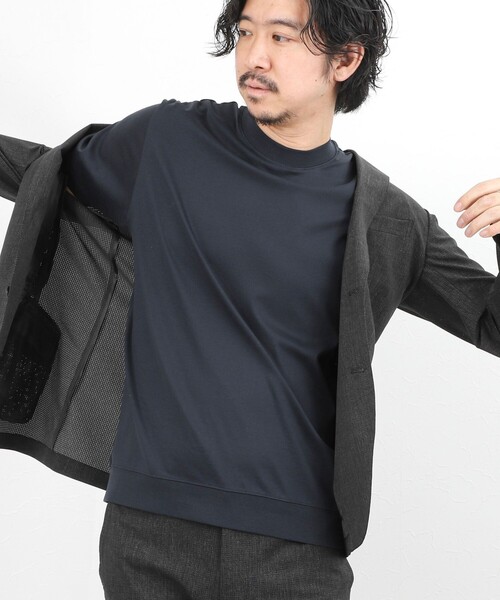 NOLLEY’S(ノーリーズ)の「《ビジカジ対応》ジャケットに合う 抗菌防臭 ドレスTシャツ(Tシャツ/カットソー・メンズ・チャコールグレー/ブルー/ホワイト/ダークネイビー・S/XXL/XL/L/M)」の4枚目の写真