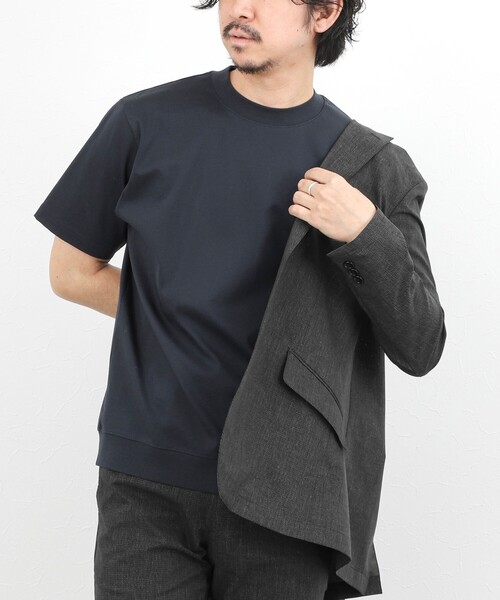 NOLLEY’S(ノーリーズ)の「《ビジカジ対応》ジャケットに合う 抗菌防臭 ドレスTシャツ(Tシャツ/カットソー・メンズ・チャコールグレー/ブルー/ホワイト/ダークネイビー・S/XXL/XL/L/M)」の7枚目の写真