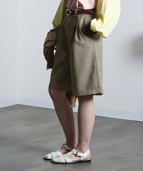 ROSE BUD(ローズバッド)の「(mici)CHECK BERMUDA SHORTS(その他パンツ・レディース・ベージュ/グリーン・S/M)」の4枚目の写真