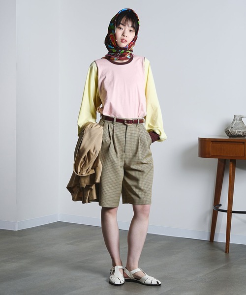 ROSE BUD(ローズバッド)の「(mici)CHECK BERMUDA SHORTS(その他パンツ・レディース・ベージュ/グリーン・S/M)」の6枚目の写真