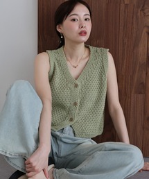 J by blue（ジェイバイブルー）の「ローゲージVネックベスト（ベスト）」