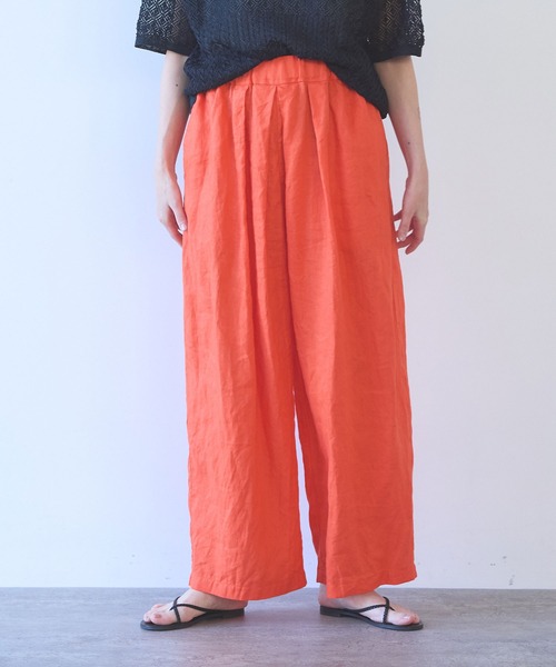 yuni(ユニ )の「△40/1 Linen easy gum tack pants(その他パンツ・レディース・ブルー/ブラック/オレンジ/アイボリー/パープル・S/M)」の7枚目の写真