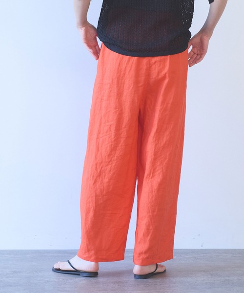 yuni(ユニ )の「△40/1 Linen easy gum tack pants(その他パンツ・レディース・ブルー/ブラック/オレンジ/アイボリー/パープル・S/M)」の8枚目の写真