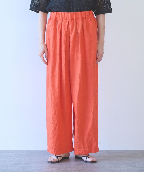 yuni(ユニ )の「△40/1 Linen easy gum tack pants(その他パンツ・レディース・ブルー/ブラック/オレンジ/アイボリー/パープル・S/M)」の9枚目の写真