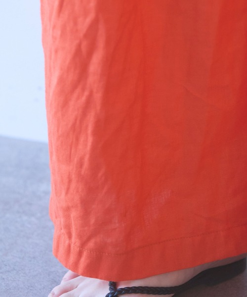 yuni(ユニ )の「△40/1 Linen easy gum tack pants(その他パンツ・レディース・ブルー/ブラック/オレンジ/アイボリー/パープル・S/M)」の14枚目の写真