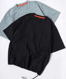 ANPAS（アンパス）の「Cool Mesh Oversized T-Shirt/クールメッシュワイドTシャツ メンズ 接触冷感 吸汗速乾 通気性 遮熱 UV対策 ストレッチ ドローコード 胸ポケット（Tシャツ/カットソー）」