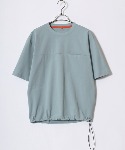 ANPAS(アンパス)の「Cool Mesh Oversized T-Shirt/クールメッシュワイドTシャツ メンズ 接触冷感 吸汗速乾 通気性 遮熱 UV対策 ストレッチ ドローコード 胸ポケット(Tシャツ/カットソー・メンズ・サックスブルー/ライトグレー/ネイビー/カーキ/ブラック/ワイン・XL/M/L)」の21枚目の写真