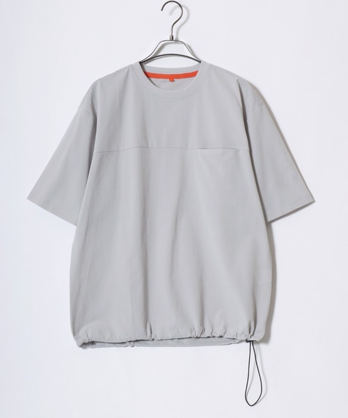 ANPAS(アンパス)の「Cool Mesh Oversized T-Shirt/クールメッシュワイドTシャツ メンズ 接触冷感 吸汗速乾 通気性 遮熱 UV対策 ストレッチ ドローコード 胸ポケット(Tシャツ/カットソー・メンズ・サックスブルー/ライトグレー/ネイビー/カーキ/ブラック/ワイン・XL/M/L)」の12枚目の写真