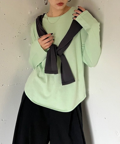 Long Sleeve Knit Top/ニットトップス LOW BASIC LONG SLEEVE KNIT TOP（ニット/セーター）｜Ameri（アメリ