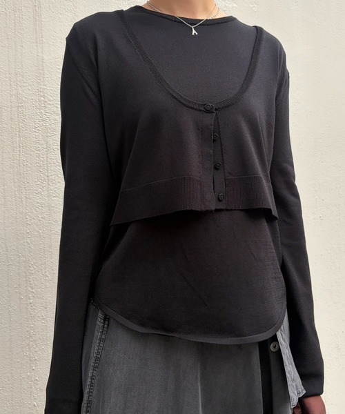 LOW BASIC LONG SLEEVE KNIT TOP（ニット/セーター）｜Ameri（アメリ