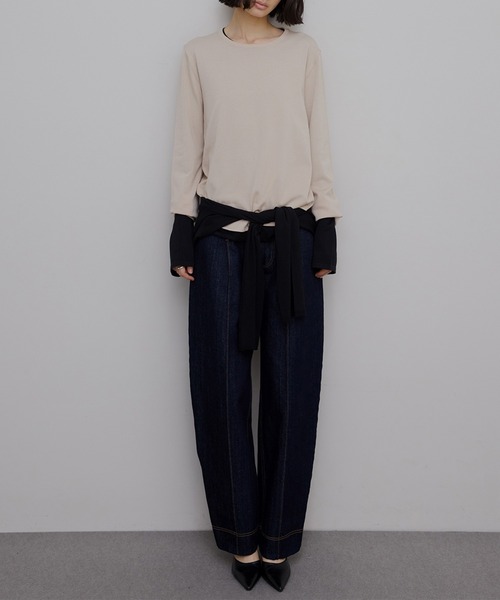 Ameri（アメリ）の「LOW BASIC LONG SLEEVE KNIT TOP（ニット/セーター・レディース・グリーン系その他/ベージュ/ブラック/グレー・FREE）」の8枚目の写真