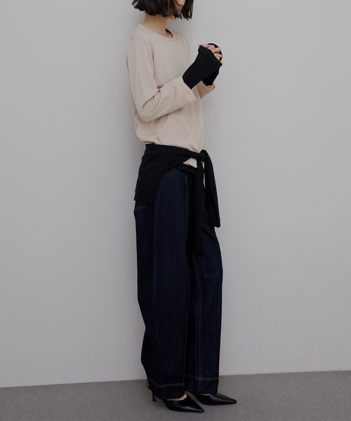 Ameri（アメリ）の「LOW BASIC LONG SLEEVE KNIT TOP（ニット/セーター・レディース・グリーン系その他/ベージュ/ブラック/グレー・FREE）」の10枚目の写真