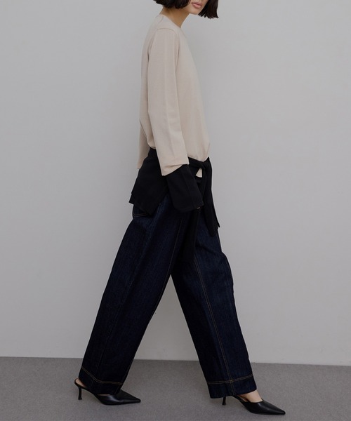 Ameri（アメリ）の「LOW BASIC LONG SLEEVE KNIT TOP（ニット/セーター・レディース・グリーン系その他/ベージュ/ブラック/グレー・FREE）」の12枚目の写真