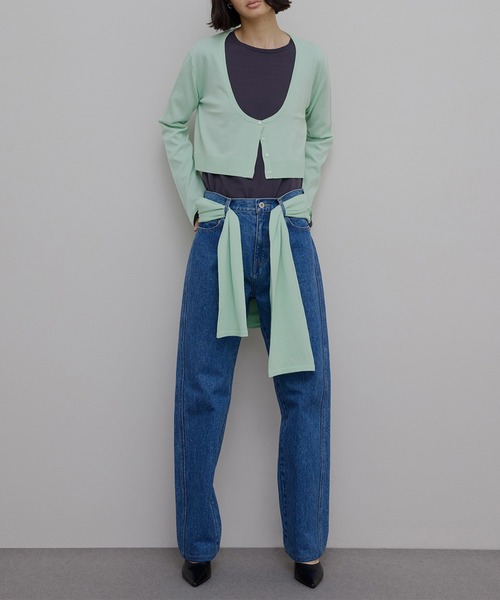 Ameri（アメリ）の「LOW BASIC LONG SLEEVE KNIT TOP（ニット/セーター・レディース・グリーン系その他/ベージュ/ブラック/グレー・FREE）」の14枚目の写真