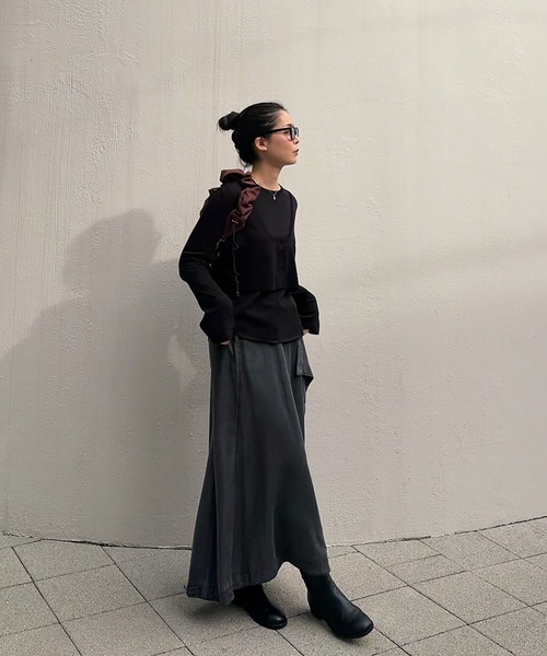 Ameri（アメリ）の「LOW BASIC LONG SLEEVE KNIT TOP（ニット/セーター・レディース・グリーン系その他/ベージュ/ブラック/グレー・FREE）」の17枚目の写真