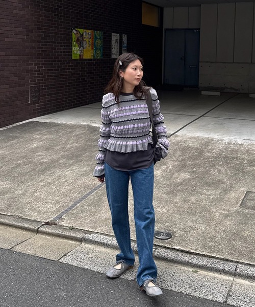 Ameri（アメリ）の「LOW BASIC LONG SLEEVE KNIT TOP（ニット/セーター・レディース・グリーン系その他/ベージュ/ブラック/グレー・FREE）」の18枚目の写真