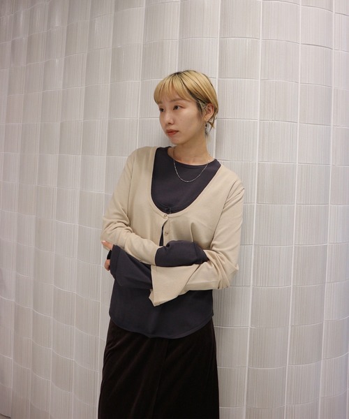Ameri（アメリ）の「LOW BASIC LONG SLEEVE KNIT TOP（ニット/セーター・レディース・グリーン系その他/ベージュ/ブラック/グレー・FREE）」の20枚目の写真