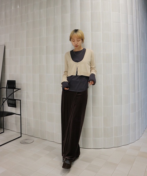 Ameri（アメリ）の「LOW BASIC LONG SLEEVE KNIT TOP（ニット/セーター・レディース・グリーン系その他/ベージュ/ブラック/グレー・FREE）」の21枚目の写真
