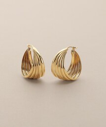 K10ポリッシュ 変形フープピアスS（ピアス（両耳用））｜COCOSHNIK
