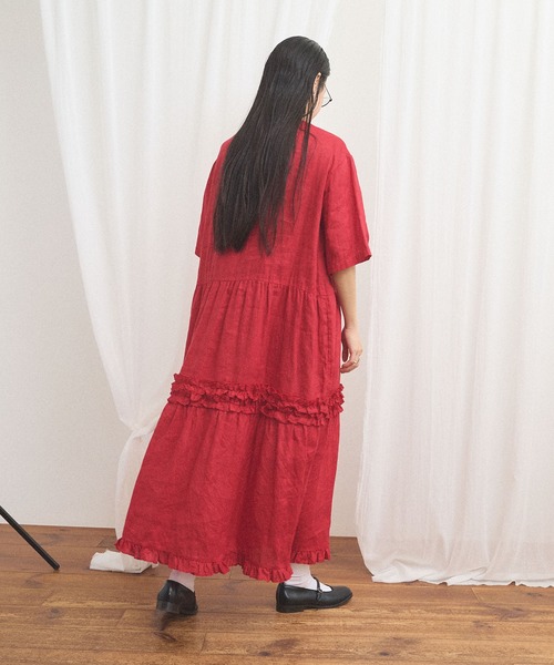 fig London(フィグロンドン)の「daily LINEN dress(ワンピース・レディース・レッド/グリーン/ピンク・FREE)」の18枚目の写真