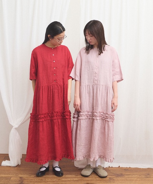 fig London(フィグロンドン)の「daily LINEN dress(ワンピース・レディース・レッド/グリーン/ピンク・FREE)」の14枚目の写真