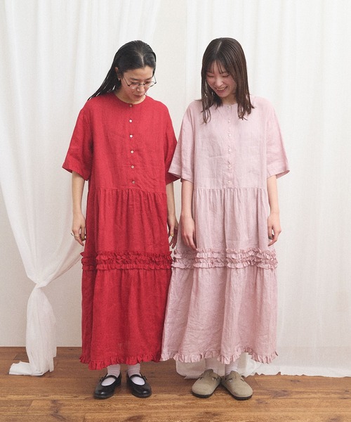 fig London(フィグロンドン)の「daily LINEN dress(ワンピース・レディース・レッド/グリーン/ピンク・FREE)」の15枚目の写真