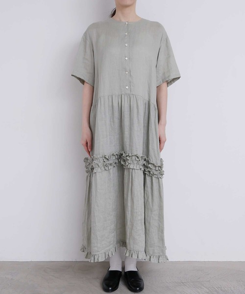 fig London(フィグロンドン)の「daily LINEN dress(ワンピース・レディース・レッド/グリーン/ピンク・FREE)」の4枚目の写真