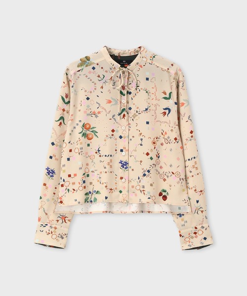 PS Paul Smith(ピーエスポールスミス)の「ウィメンズ "Keepsake"プリント ブラウス / 165325 SH282(シャツ/ブラウス・レディース・ライトベージュ/カーキ・40)」の2枚目の写真