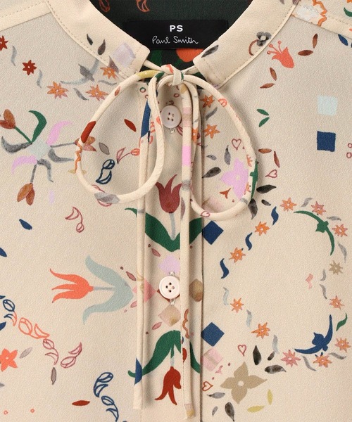 PS Paul Smith(ピーエスポールスミス)の「ウィメンズ "Keepsake"プリント ブラウス / 165325 SH282(シャツ/ブラウス・レディース・ライトベージュ/カーキ・40)」の3枚目の写真