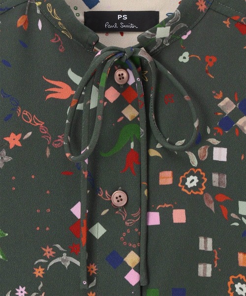 PS Paul Smith(ピーエスポールスミス)の「ウィメンズ "Keepsake"プリント ブラウス / 165325 SH282(シャツ/ブラウス・レディース・ライトベージュ/カーキ・40)」の5枚目の写真