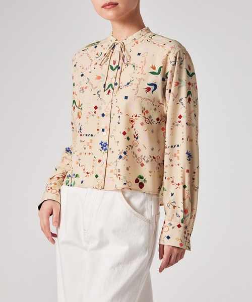 PS Paul Smith(ピーエスポールスミス)の「ウィメンズ "Keepsake"プリント ブラウス / 165325 SH282(シャツ/ブラウス・レディース・ライトベージュ/カーキ・40)」の8枚目の写真