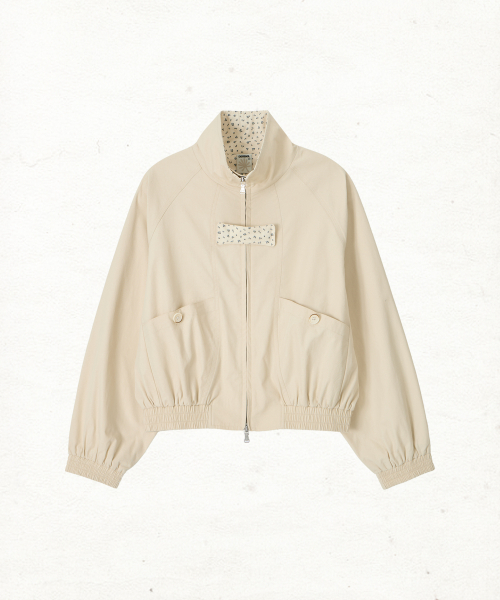 DD floral lining tab jacket (CREAM)