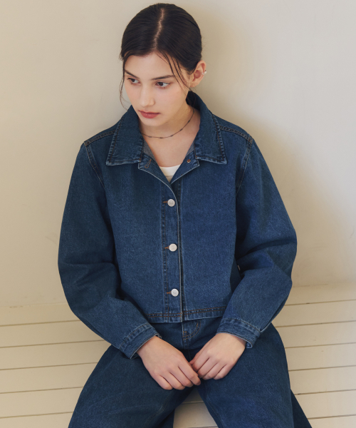 ZEROSTREET（ゼロストリート）の「パッチデニムシャツジャケット / インディゴ（デニムジャケット・レディース・インディゴブルー・F）」の2枚目の写真