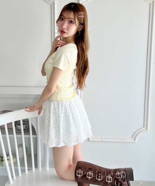 Loueme(ルエム)の「レースバルーンスカート(スカート・レディース・ブラック/ホワイト・FREE)」の7枚目の写真