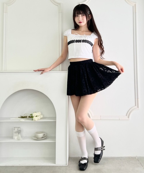 Loueme(ルエム)の「レースバルーンスカート(スカート・レディース・ブラック/ホワイト・FREE)」の14枚目の写真