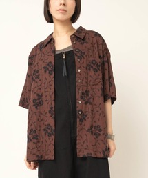 B2964 ボタニカル刺繍シャツ