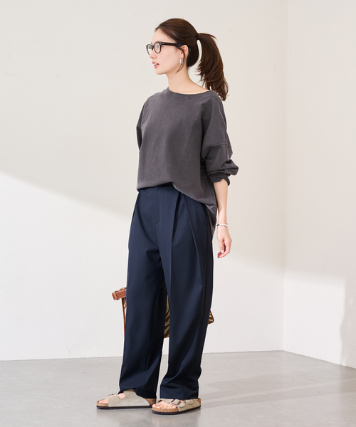 FRAMeWORK（フレームワーク）の「ウェットオゾン加工インレーL/Tee（Tシャツ/カットソー・レディース・ライトグレー/スミクロ・FREE）」の4枚目の写真