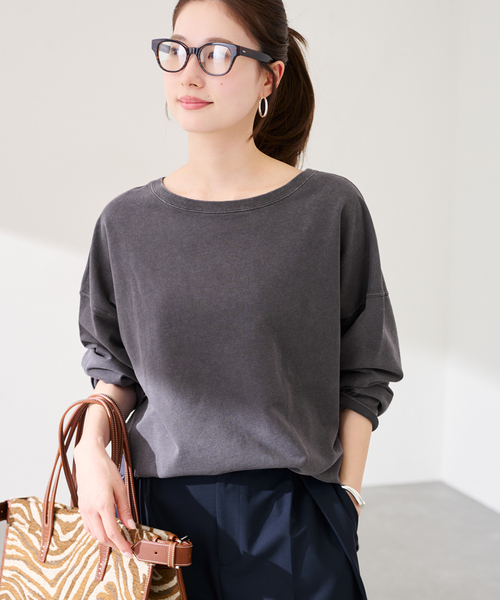 FRAMeWORK（フレームワーク）の「ウェットオゾン加工インレーL/Tee（Tシャツ/カットソー・レディース・ライトグレー/スミクロ・FREE）」の6枚目の写真