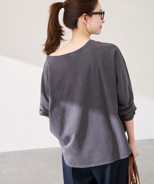 FRAMeWORK（フレームワーク）の「ウェットオゾン加工インレーL/Tee（Tシャツ/カットソー・レディース・ライトグレー/スミクロ・FREE）」の9枚目の写真