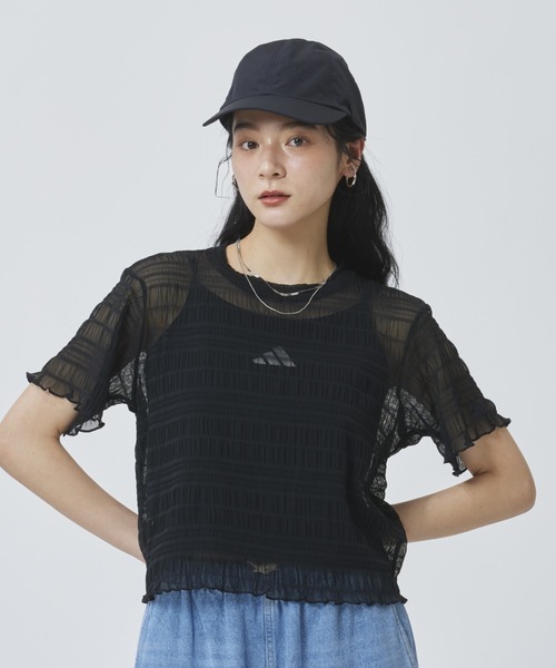 adidas(アディダス)の「【別注】アディダス adidas W SMOCKED SS TEE AP 限定コラボ(Tシャツ/カットソー・レディース・ブルー/オフホワイト/ブラック・S/M/L/XL)」の13枚目の写真