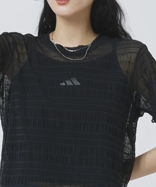 adidas(アディダス)の「【別注】アディダス adidas W SMOCKED SS TEE AP 限定コラボ(Tシャツ/カットソー・レディース・ブルー/オフホワイト/ブラック・S/M/L/XL)」の19枚目の写真