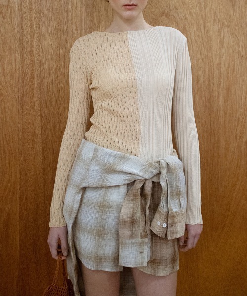 leinwande(ラインヴァンド)の「Combination Check Shorts / コンビネーションチェックショーツ(その他パンツ・レディース・ブルー/オレンジ・ONE SIZE)」の6枚目の写真