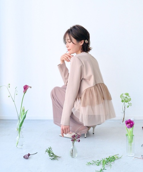 Ehre style（エーレスタイル）の「前はシンプル 後ろで 華やぐ 映えトップス（ニット/セーター・レディース・ブラック/ピンクベージュ・FREE）」の21枚目の写真